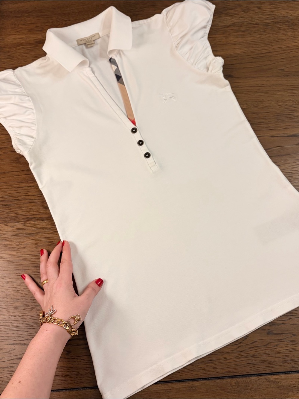 Authentic BURBERRY BRIT S Woman's Polo Shirt Top Blouse Nova Check Collared